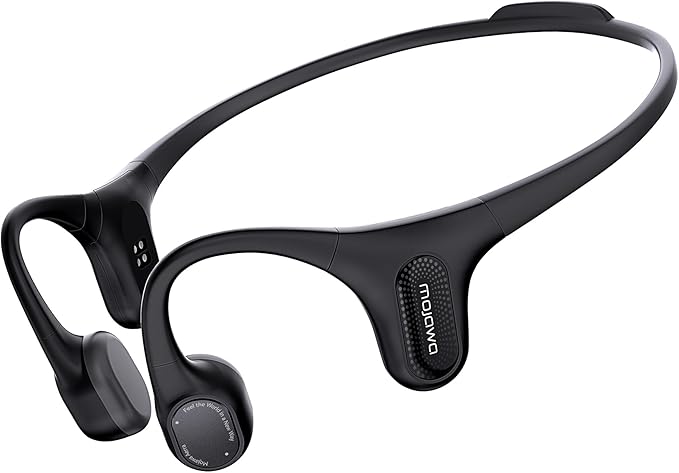 Aerra Bone Conduction Sport Headphones, IP67 Waterproof Workout Earphones, Open-Ear, Wireless Bluetooth with Mic, Secure and Comfortable for Running and Cycling, Black
