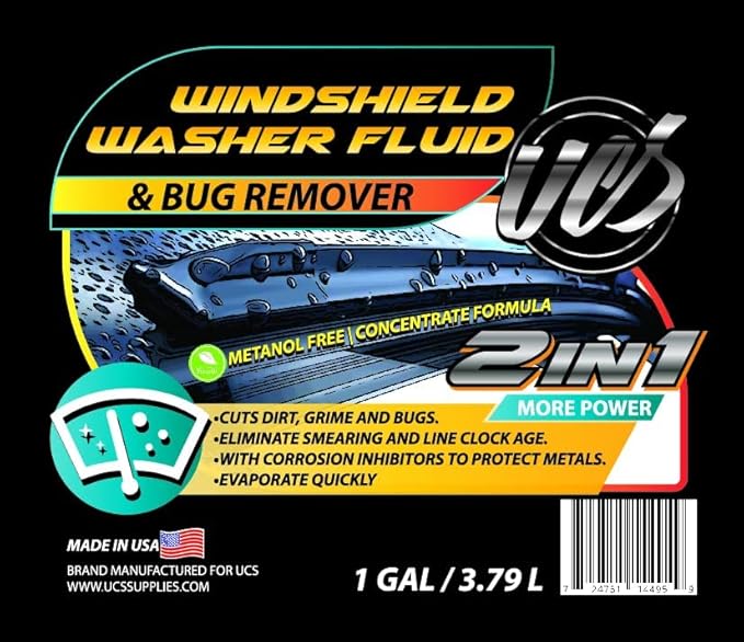 UCS 10015 2-In-1 Car Windshield Washer Fluid & Bug Remover 1 Gallon Ready to Use Pack of 1