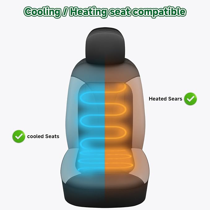 GIANT PANDA Fit Chevy Silverado 1500 2500 3500 Front Car Seat Cover, 3D Air Mesh Breathable Seat Protector, Grey(2-Pack)