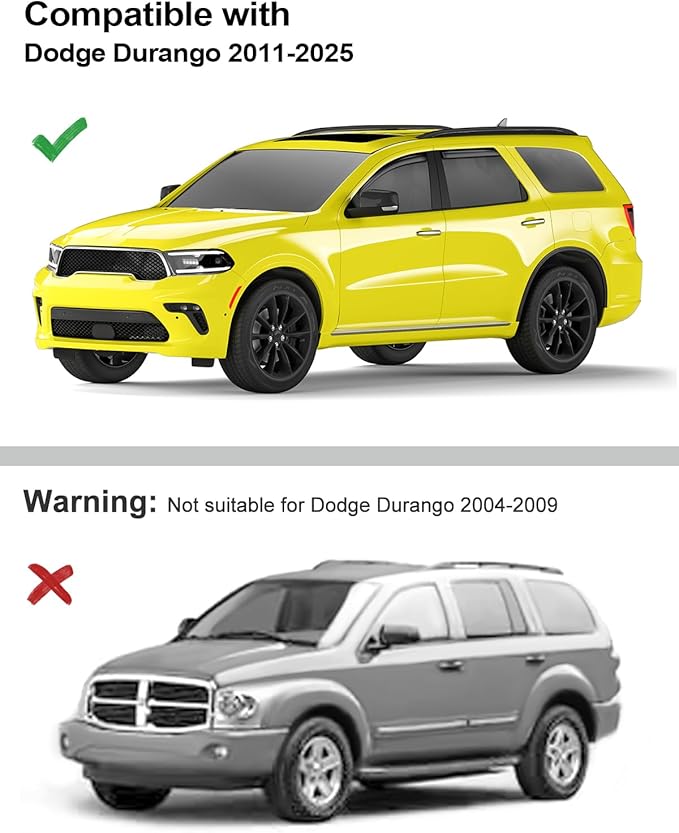 in-Channel Window Rain Guards Fit for Dodge Durango 2011-2025 Extra Durable Window Deflectors Vent Visors Shades Exterior Car Accessories Visors Rain Guards - 4 pcs