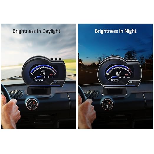 KAOLALI Car HUD Head Up Display, Car HUD Display for Digital OBD+GPS Dual System Smart Gauge Display MPH RPM Over Speeding Alarm for Most Cars After 2012