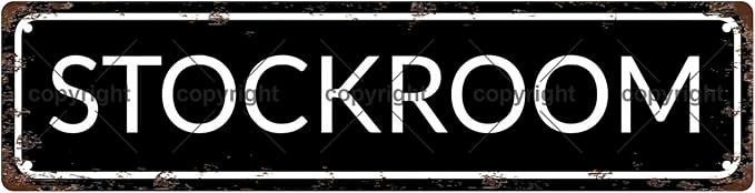 STOCKROOM Vintage Metal Tin Sign, Street Sign, Home Decor, Room Decor, Wall Decor, Bathroom Decor, Bar Decor, Cafe Decor, Garage Decor, 16 x 4 Inch