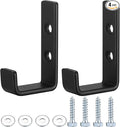 Heavy Duty Garage Hooks for Hanging, 2pcs Black Garage Storage Wall Mount J Hook Heavy Duty, J Utility Hooks for Extension Cord Tool Cable, Clothes, Keys Hook (2Pcs)