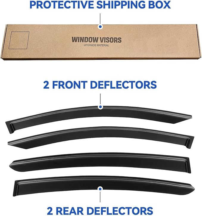 Window Visors Rain Guards for 2016-2022 Honda HRV, Out-Channel Window Vent Wind Deflectors Visors Shades for 16-22 HR-V