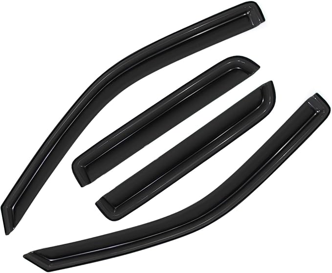 Window Visors Compatible with 2004-2012 Chevy Colorado/GMC Canyon Crew Cab Outside Wind Deflectors Sun Rain Guards 4pcs 94133
