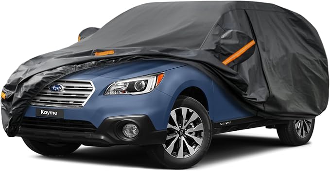 Kayme 7 Layers SUV Car Cover Custom Fit for Subaru Forester (1997-2025) Waterproof All Weather for Automobiles,Outdoor Full Cover Rain Sun UV Protection.Black