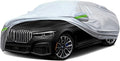 TUCAREST 6-Layers Premium Full Car Cover Hard Shell Zipper Design Waterproof All Weather Weatherproof UV Sun Protection Snow Dust Storm Resistant Outdoor with Straps (Fit for Sedan 205"- 216")