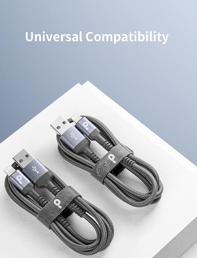 Lightning Cable 3ft 2Pack, [Apple MFi Certified] iPhone Charger Cable Nylon Braided Charging Cord Compatible with iPhone 14/13 / 12/11 / Pro Max/X/Xs Max/Xr /8 Plus/ 7 Plus/ 6S Plus / 6 Plus/iPad