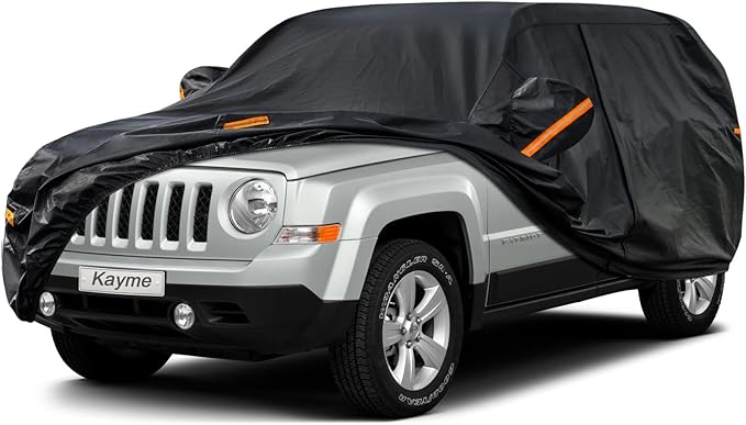 Kayme 7 Layers SUV Car Cover Custom Fit for Jeep Patriot (2007-2017) Waterproof All Weather for Automobiles, Outdoor Full Cover Rain Sun UV Protection.