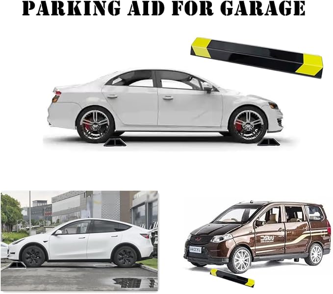 Heavy Duty Parking Aid for Garage, 18" Car Parking Stopper for Garage 2 Pack, Parking Aids Protects Car, Parking Stopper Easy to Install 2 Packs 18" L (2 Pack 18" L x 1.25H)