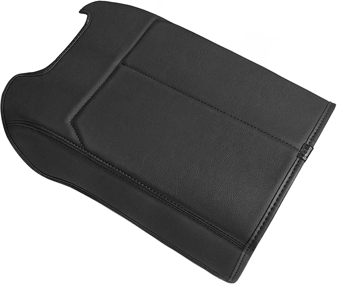 Muslogy Center Console Armrest Cover Compatible with Ford F250 F350 F450 2017-2022 Super Duty Comfort Armrest Pad Arm Rest Cushion Vegan Leather Protector Regular Thick(Bucket Seat ONLY)