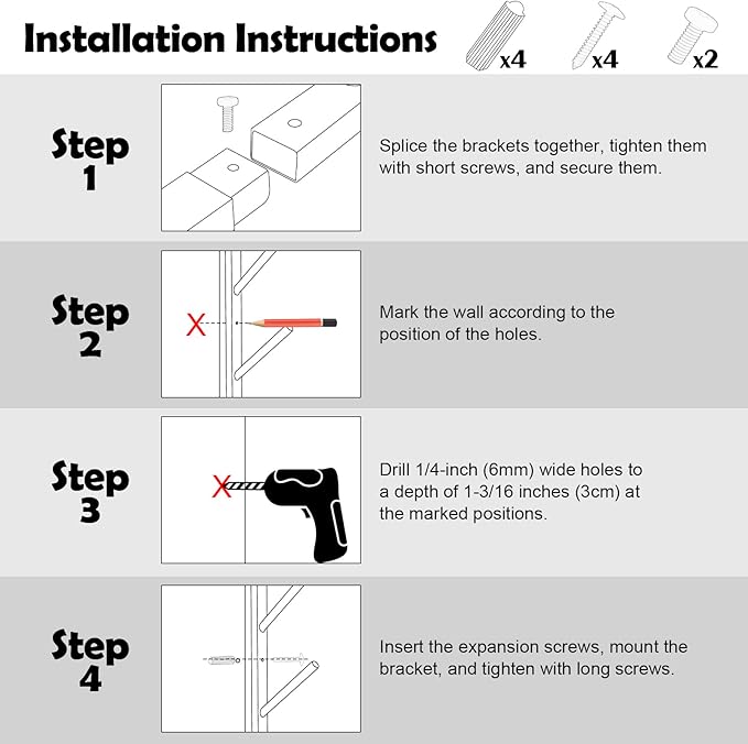 Skateboard Rack Wall Mount – Skateboard Wall Hanger, Snowboard Display Wall Mount, Ski Holder | 4-Floor Skateboard & Ski & Snowboard Storage Rack | Snowboard & Ski Lover Gifts