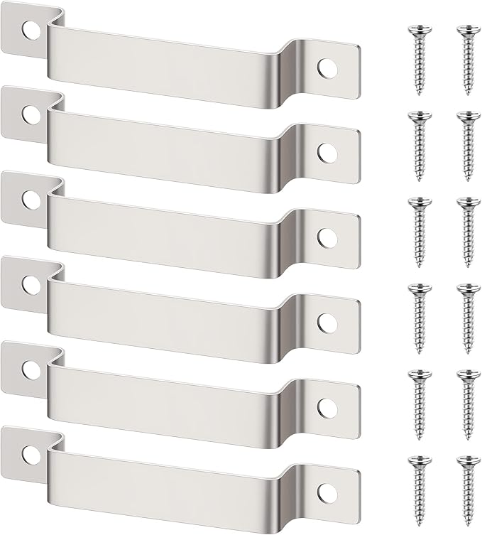 6 Pcs Tape Measure Clip Tape Measure Holder Bench Belt Universal Tool with Screws Stainless Steel Tool Hanger Storage Dock for Mount Drill Power Measures and Belt Clips (Silver)