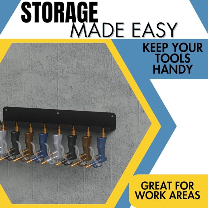 Koova Wall Mount Air Tool Holder - Made in USA - Includes Hardware for Efficient Garage & Tool Storage