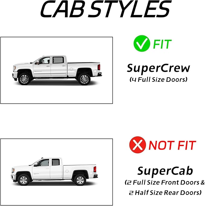 in-Channel Rain Guards for Trucks 2015-2020 Ford F150 SuperCrew, 17-23 Ford F250 F350 F450 F550 Crew Cab, Side Window Wind Deflectors, Vent Window Visors Shade Shield, 4pcs