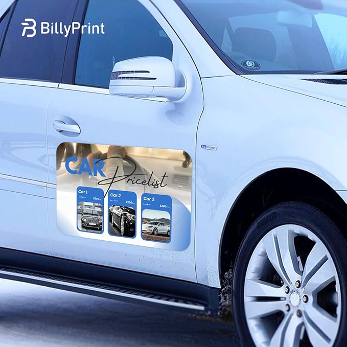 Custom Car Magnet for Business 2 Pack | Personalized Logo, Text, and Image Reflective Magnetic Signs for Vehicles | Effective Advertising Signs | Various Size | Weather-Resistant - 24x36in