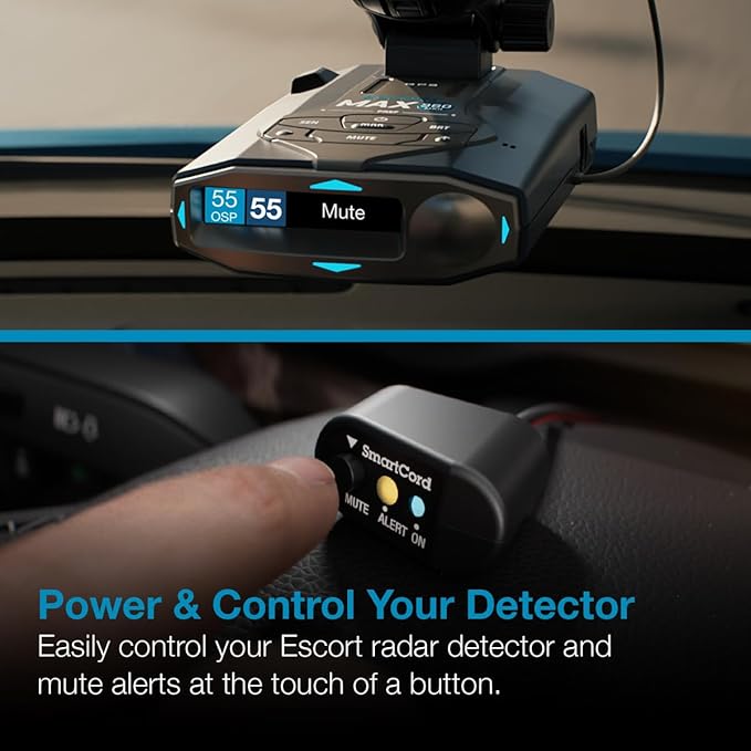 Escort Cobra Official Radar Detector SmartCord Directwire with Blue Light for MAX 360, MAX 360c, IX, IXc, 9500 IX, MAX II, MAX 3, MAX 4, MAX 360c MKII, MAX 360 MKII, MAXcam 360c & Additional Models