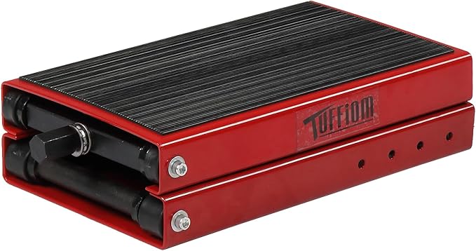 TUFFIOM 1100LBS Motorcycle Scissor Lift Jack，Height Adjustable with Rubber Top Surface & Safety Pin, Foldable Motorcycle Center Stand for Dirt Bike ATV, Red