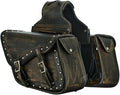 GARGOYLE BELLS Genuine Leather Motorcycle Saddle Bags Motorcycle Luggage Bag For Softails Sportsters Dyna ect
