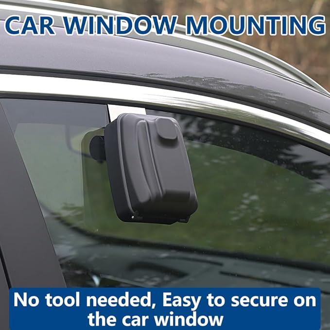 Car Window Punch Button Lock Box, Black Portable Car Key Lock Box with Key Labeling Tag, Sturdy Waterproof Large Capacity Lock Box for Turo, Ride Share, GetAround