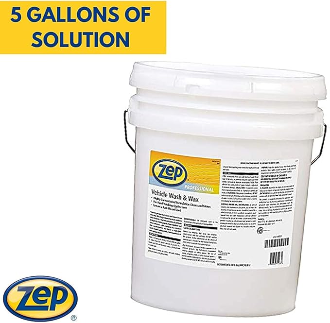 Zep Vehicle Wash and Wax - 5 Gallon (1 Bucket) 1041582 - Leaves A Waxed, Shiny, Like New Surface