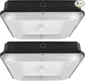 80W/60W/40W Power Selectable LED Canopy Garage Light with 3CCT (3500K/4000K/5000K), LED Parking Garage Lights 90-277V IP65 Commercial Residential Lights DLC (40W/ 60W/80W Power Selectable -2 PACK)