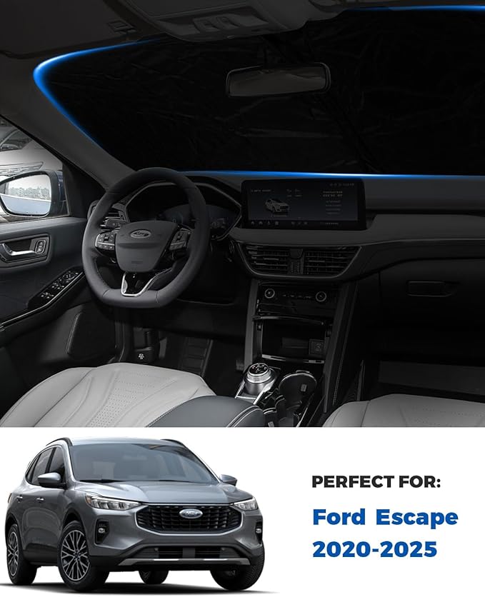 2025 Upgrade Front Windshield Sunshade fit for Ford Escape 2020-2025 Reflector Foldable Car Shade Automotive Windshield Sunshades Ford Escape Windshield Sun Shade |Keeps Your Vehicle Cool|