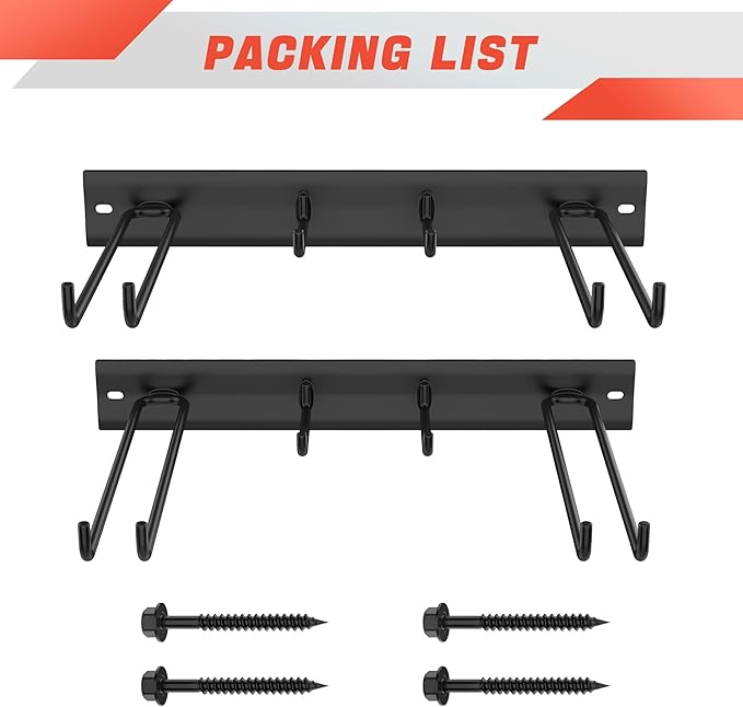 WALMANN Garage Ski Rack, Indoor Ski Hangers for Garage Ski Storage Wall Mounted Ski Holder Holds Up to 8 Pairs of Skis