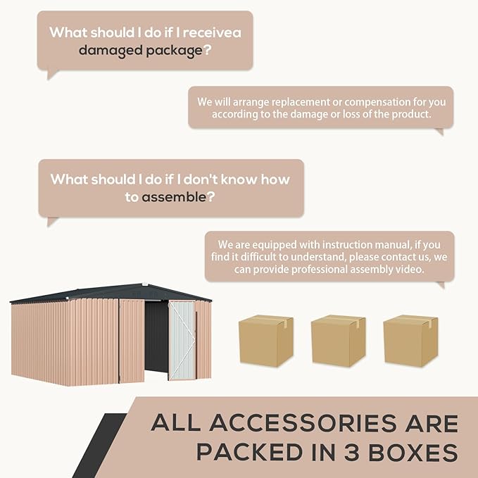 U-MAX 12' x 10' Metal Storage Shed for Ourdoor, Extra Large Yard Steel Shed (116 Sq.Ft Land) with Design of Lockable Doors, Tool and Utility Storage for Backyard, Garden, Patio, Outside use