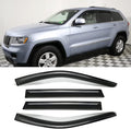 94252 Side Window Visor Wind Vent Deflector Rain Guard fit for 2011-2021 Jeep Grand Cherokee,4 pcs Outside Mount Tape-on Shatterproof Dark Smoke Window Shades