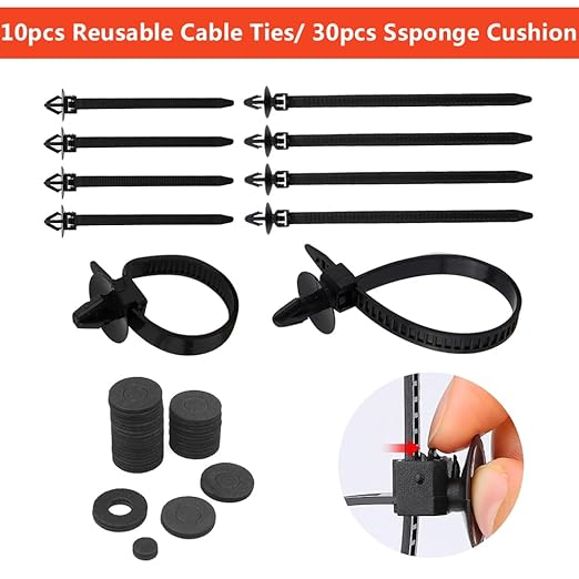 Ford GM Toyota Honda Chrysler Nissan Car Push Retainer Clips 1045pcs with 30 Popular Push Pins for Auto Parts Sizes - Includes 10 Cable Ties and Red Fastener Remover