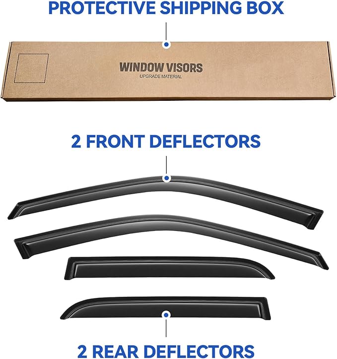 Window Visors Rain Guards for 2002 2003 2004 2005 2006 Honda CRV, Out-Channel Window Vent Wind Deflectors Visors Shades for 02 03 04 05 06 CR-V