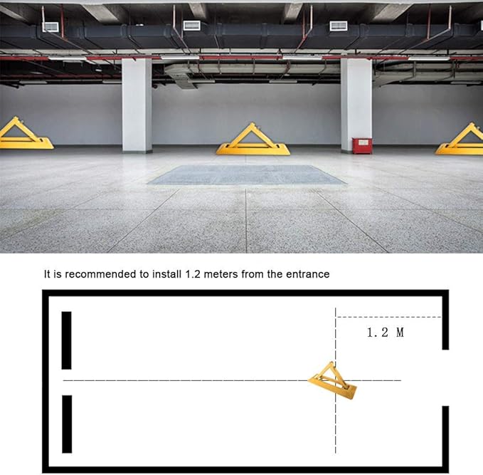 Vechkom Folding Parking Barrier Removable Parking Space Lock Manual Parking Blocker