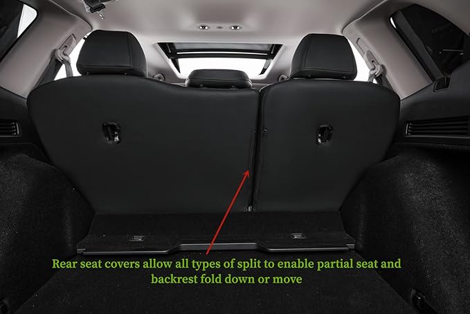 Coverdream CRV Leather Seat Covers Custom Fit for 2023-2025 2026 Honda CR-V LX,EX,EX-L,Sport Series,Hybrid,Trailsport,Fully Covered,Airbag Compatible Waterproof Car Seat Protector(Full Set,Black/Gray)