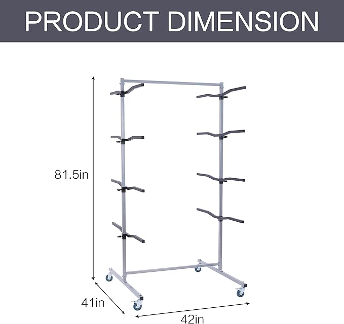 Mobile Bumper Storage Rack, Double-Sided Bumper Stand for Automobile Parts, Maximize Efficiency Auto Body & Parts Storage Pannel Tree, 8 Pairs Racks