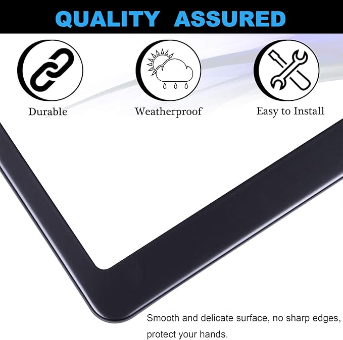 2 Pack Universal Smiley Face Flower License Plate Frame-Rustproof Aluminum Floral License Plate Frames for Women Men Fits All Vehicles, with Anti-Theft Screw Caps Included