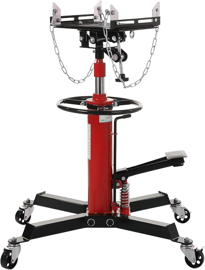 Hydraulic Transmission Jack 1100 Lbs (1/2 Ton) Capacity 33.8"-72.8" Lifting Height 2 Stage Hydraulic Telescoping Jack, Trans Jack Stand Heavy Duty with Foot Pedal and 360° Swivel Wheel, Red