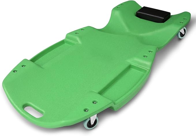 Magshion Mechanic Creeper with Padded Headrest & Tool Trays – 440 lbs Capacity, Rolling Garage Creeper with 6 Swivel Wheels, Lightweight & Portable Under Car Creeper for Auto Repair (Green)