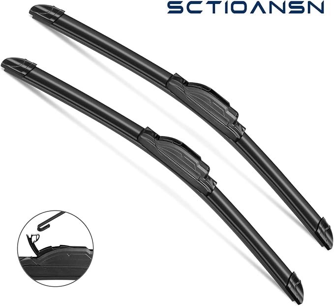 3 Wipers Set for Dodge Caliber 2007 2008 2009 2010 2011 2012, Windshield Wiper Blades Original Equipment Replacement Front and Rear- 24"/17"/11T" (Pack of 3) J- HOOK