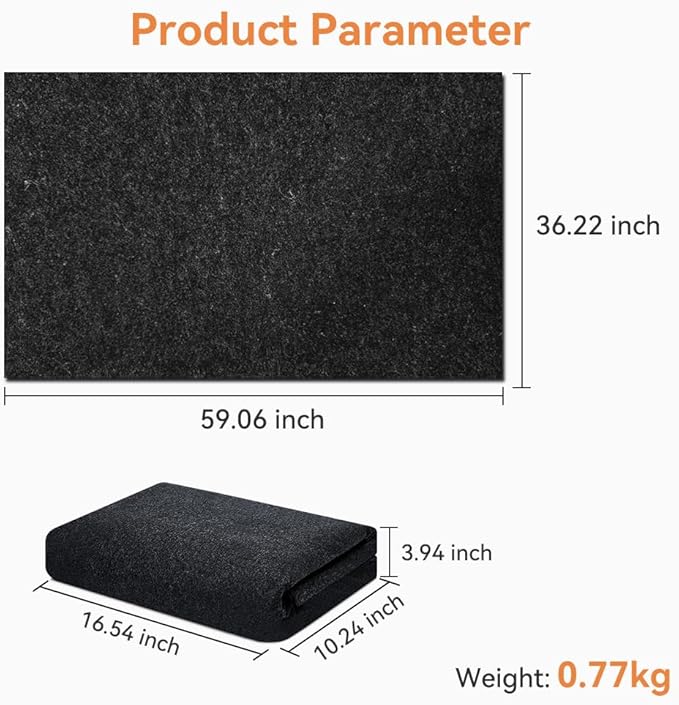 Oil Spill Mat - Garage Floor Mat, Absorbent Oil Pad, Premium Maintenance Mat, Waterproof, Contain Liquid, Protect Garage Surface from Spill & Stain, Reusable, Washable, Durable, Black 59×36inches