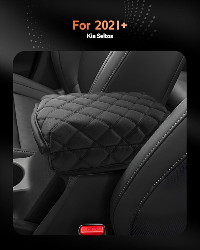 CDEFG for Kia Seltos 2021-2025 Center Console Cover Armrest Box Cover for 2021 2022 2023 2024 2025 Seltos (LX, S, EX, X-Line, SX) Accessories Console Arm Rest Protector