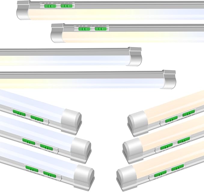 ALUSSO® 4FT LED Shop Lights with 5CCT Selectable for Garage Workshop,2700K/3000K/4000K/5000K/6500K,2100LM,T8 Adjustable Integrated Single Fixture,Corded Electric with ON/Off Switch,10 Pack (T8)