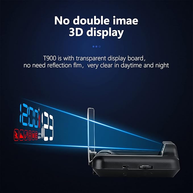 Universal Car HUD Head Up Display T900, with Satellite Clock, Single Driving Time and Single Driving Distance, Work for All Vehicles