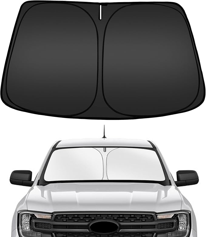 ARISMOTOR Windshield Sun Shade for Ford Ranger 2019-2025 2026, Custom Fit Foldable Front Window Sunshade Sun Visor Protector, Block UV Rays Keep Your Car Cooler