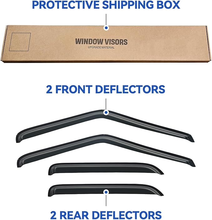 Window Visors Rain Guards Shield for 1995-2005 Chevy S10 Blazer/GMC S15 Jimmy, Out-Channel Window Vent Wind Deflectors Visors Shades for 1998-2001 GMC Envoy, 1996-2001 Oldsmobile Bravada