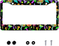 Personalise Colorful Mushrooms License Plate Frames Funny License Plate Frame Car Universal Stainless Steel Accessories Cars Decor with 2 Holes and Screws Fits Standard US Vehicles Size 12.2 x 6 Inch