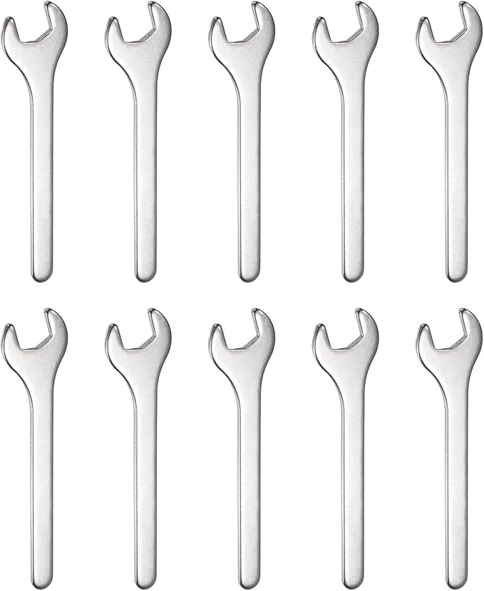 HARFINGTON 10pcs Small Wrench Open End Wrench 13x108x3mm Metric U-Shaped Single Open Ended Spanner Super Thin Small Flat Head Galvanizing Wrench for Automotive Repair Furniture Assembly