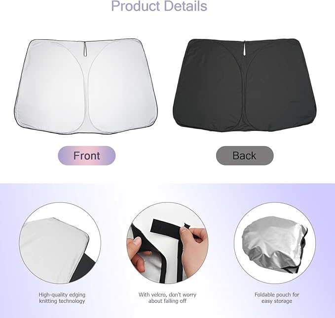LUWU for 2025 EX30 Windshield Sun Shade EX30 Windshield Sunshades 2025 EX30 Accessories Foldable Sunshade Cover Block UV Ray Front Window Sunshade