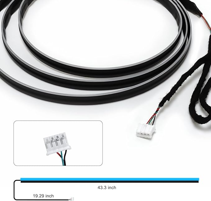 RGB Acrylic Interior Car LED Strip Light 43-inch, which fit for RGB Main Controller Connects and sub-Controller kit (not Including)
