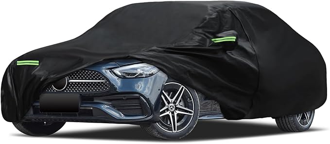 Car Cover Custom Fit for 2008-2025 Mercedes Benz C-Class C300 C350 C400 C450, Migaven Waterproof Full Exterior Cover Sun Rain Protection with Door Zipper and Cotton Lining